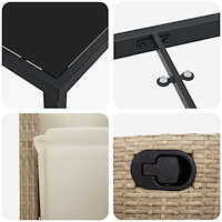 vidaXL 5-delars trädgårdsdining set Beige Poly Rattan.