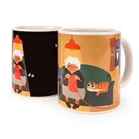 Kikkerland Kikkerland - mugg - Cat Lady Morph - Storlek 12.25 x 8.25 cm - Höjd 9.5 cm - 325 ml