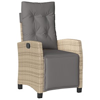 vidaXL 7-delad Trädgårds Matbord Set Beige Poly Rattan