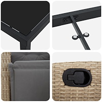 vidaXL 7-delad Trädgårds Matbord Set Beige Poly Rattan