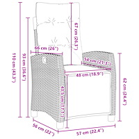vidaXL 7-delad Trädgårds Matbord Set Beige Poly Rattan