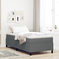 vidaXL Boxspring Säng med Madrass Ljusgrå 80x200 cm Manchester Tyg