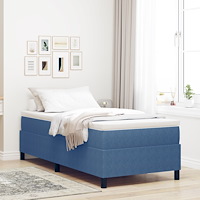 vidaXL Boxsäng med madrass Blå Kordfluwel tyg 90 x 190 cm Boxsäng