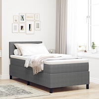 vidaXL Sängbotten med madrass Ljusgrå 80x200 cm Corduroytyg