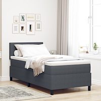 vidaXL Boxmadrass med Madrass Mörkgrå 80x200 cm Corduroytyg