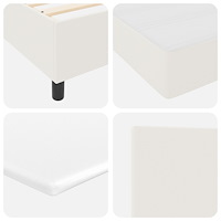 vidaXL Box Spring Säng med Madrass Kräm Liten Dubbel Kordtyg
