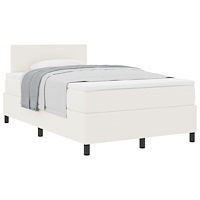 vidaXL Box Spring Säng med Madrass Kräm Liten Dubbel Kordtyg