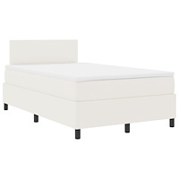 vidaXL Box Spring Säng med Madrass Kräm Liten Dubbel Kordtyg