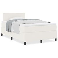 vidaXL Box Spring Säng med Madrass Kräm Liten Dubbel Kordtyg