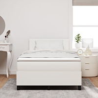 vidaXL Box Spring Säng med Madrass Kräm Liten Dubbel Kordtyg