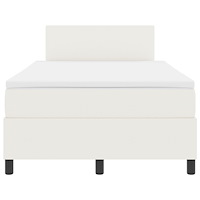vidaXL Box Spring Säng med Madrass Kräm Liten Dubbel Kordtyg