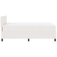 vidaXL Box Spring Säng med Madrass Kräm Liten Dubbel Kordtyg