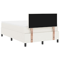 vidaXL Box Spring Säng med Madrass Kräm Liten Dubbel Kordtyg