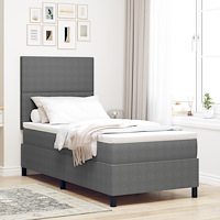 vidaXL Boxspringbed med madrass Lätt grå Enkel Corduroytyg