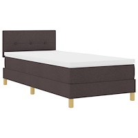 vidaXL Boxfjädrar Säng med Madrass Mörkbrown 80x200 cm Tyg