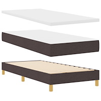 vidaXL Boxfjädrar Säng med Madrass Mörkbrown 80x200 cm Tyg
