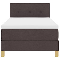 vidaXL Boxfjädrar Säng med Madrass Mörkbrown 80x200 cm Tyg