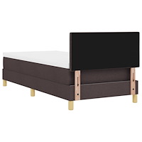 vidaXL Boxfjädrar Säng med Madrass Mörkbrown 80x200 cm Tyg