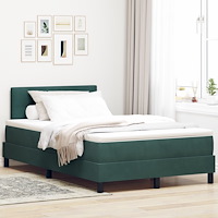 vidaXL Boxspring Säng med Madrass Mörkgrön Liten Dubbel Sammet