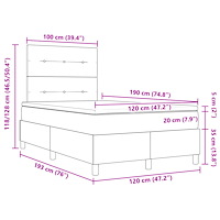 vidaXL Resårsäng med madrass 120x190 cm mörkgrön sammet