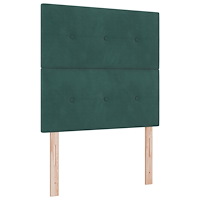 vidaXL Resårsäng med madrass 120x190 cm mörkgrön sammet