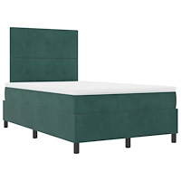 vidaXL Resårsäng med madrass 120x190 cm mörkgrön sammet