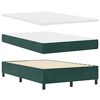 vidaXL Resårsäng med madrass 120x190 cm mörkgrön sammet