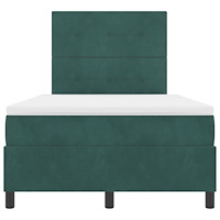 vidaXL Resårsäng med madrass 120x190 cm mörkgrön sammet