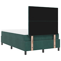 vidaXL Resårsäng med madrass 120x190 cm mörkgrön sammet
