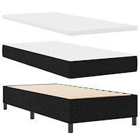 vidaXL Box Våningssäng med Madrass & Bänk Svart 90x190 cm Tyg