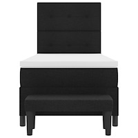 vidaXL Box Våningssäng med Madrass & Bänk Svart 90x190 cm Tyg