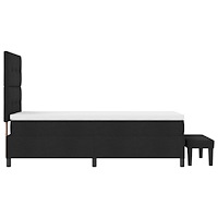 vidaXL Box Våningssäng med Madrass & Bänk Svart 90x190 cm Tyg
