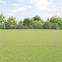 vidaXL Trädgårdsstängselset Set med 2 Galvaniserat stål 10 x 1,4 m