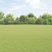 vidaXL Trädgårdsstaket Set Set av 2 Galvaniserad Stål 10 x 1,5 m Hållbar