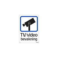 NO BRAND VENDOR (SE) Skylt TV/video bevakning 210x297mm