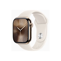 Apple Apple Watch Series 10 (GPS + Cellular) - guld titan - smart klocka med sportband - starlight - 64 GB