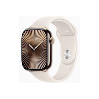 Apple Apple Watch Series 10 (GPS + Cellular) - guld titan - smart klocka med sportband - starlight - 64 GB