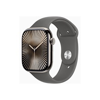 Apple Apple Watch Series 10 (GPS + Cellular) - naturlig titan - smart klocka med sportband - klippgrå - 64 GB