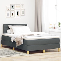 vidaXL Box vårdmadrass med madrass mörkgrå 120x190 cm tyg