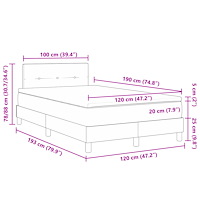 vidaXL Box Våningssäng med madrass Ljusgrå 120x190 cm Tyg