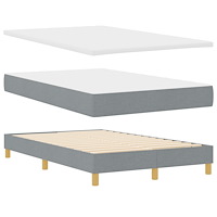 vidaXL Box Våningssäng med madrass Ljusgrå 120x190 cm Tyg
