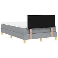 vidaXL Box Våningssäng med madrass Ljusgrå 120x190 cm Tyg