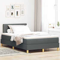 vidaXL Box vårmadras med madrass mörkgrå 120x190 cm tyg