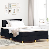 vidaXL Sängbotten med madrass svart 120x190 cm tyg