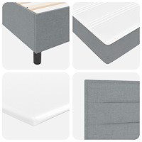 vidaXL Boxspring Säng med Madrass Ljus Grå Liten Dubbel Tyg