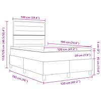 vidaXL Boxspring Säng med Madrass Ljus Grå Liten Dubbel Tyg