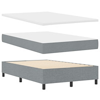 vidaXL Boxspring Säng med Madrass Ljus Grå Liten Dubbel Tyg