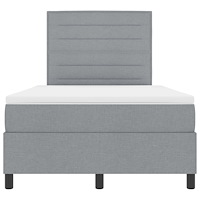 vidaXL Boxspring Säng med Madrass Ljus Grå Liten Dubbel Tyg