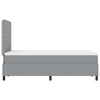 vidaXL Boxspring Säng med Madrass Ljus Grå Liten Dubbel Tyg