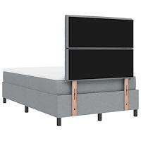 vidaXL Boxspring Säng med Madrass Ljus Grå Liten Dubbel Tyg